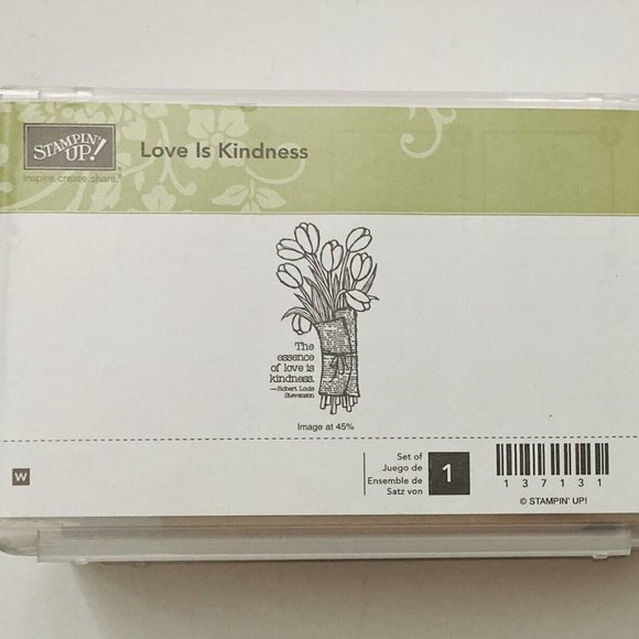 Stampin Up LOVE IS KINDNESS Stamp Tulip Bouquet Flowers Sentiment Easter - Picture 1 of 4